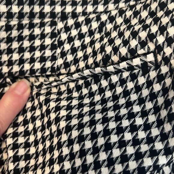 Talbots sz12 black/white check Chatham ankle pant back pockets ankle slits - Picture 8 of 13